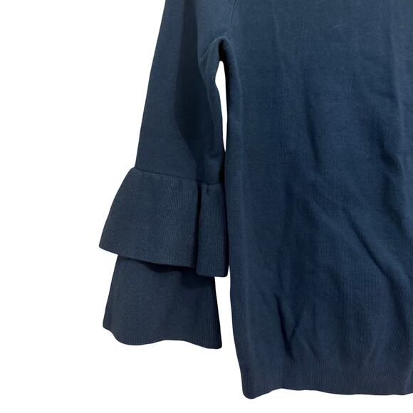 Ann Taylor NEW Navy Crewneck Ruffle 3/4 Sleeve Sweater XS - Picture 4 of 6